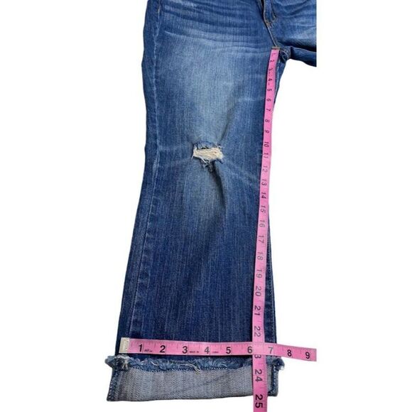 Numero Dark Wash Distressed Cropped Capri Boyfriend Jeans Sz 29 or 8 - Picture 7 of 9